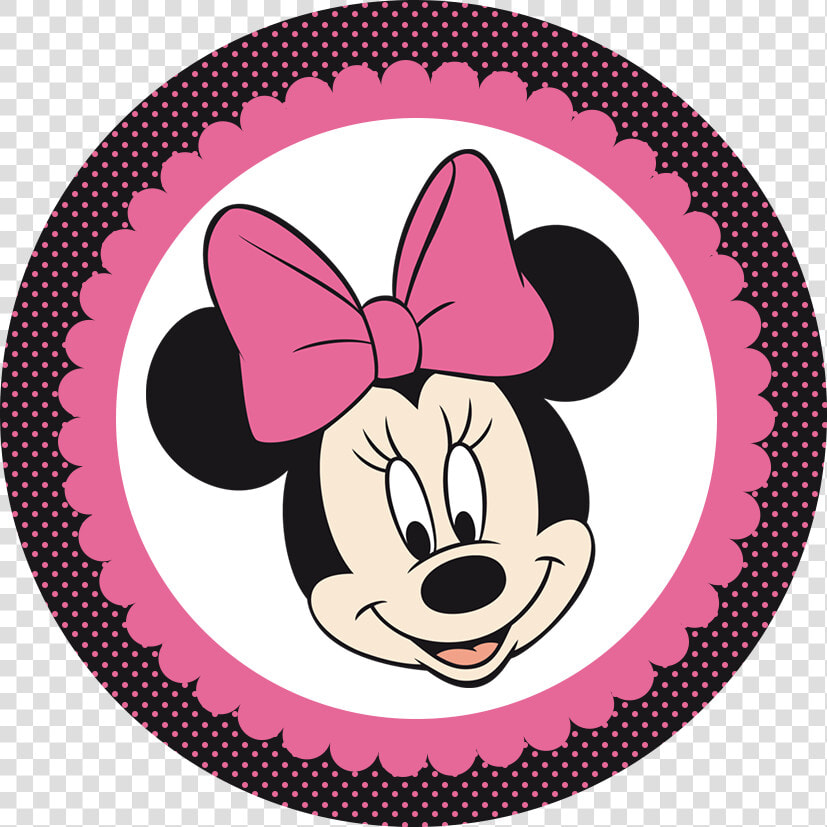 Minnie Rosa Y Negro   Pink Minnie Mouse Face  HD Png DownloadTransparent PNG