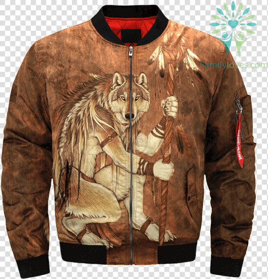 Tribal Native Anthro Wolf Wolves Over Print Bomber  HD Png DownloadTransparent PNG