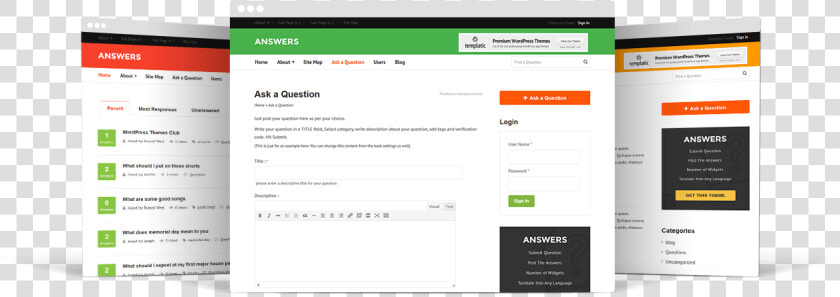 Customizable Question Answer Wordpress Themes   Ask Wordpress Theme  HD Png DownloadTransparent PNG