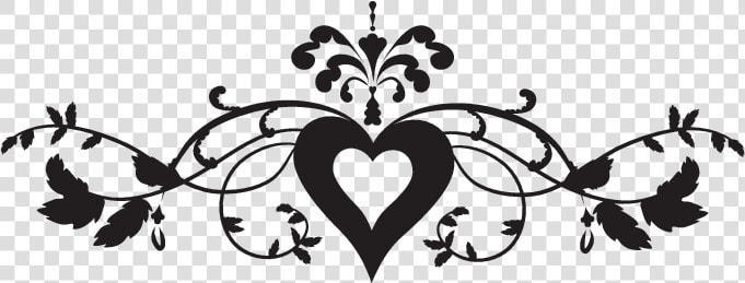 Filigree Borders Png   Heart Design Clipart Black And White  Transparent PngTransparent PNG