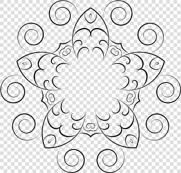 Vector Drawing Of Floral Pattern With Swirling Petals   White Flower Design Png  Transparent PngTransparent PNG