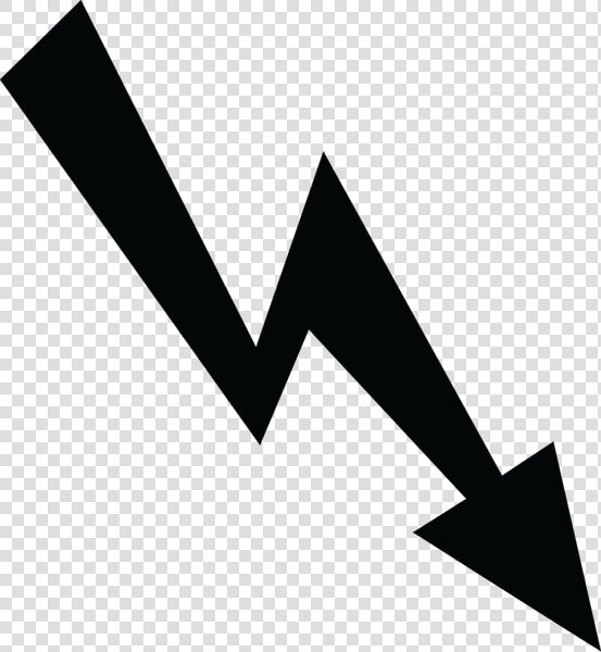 Downward Arrow In The Shape Of A Lightning Bolt  HD Png DownloadTransparent PNG