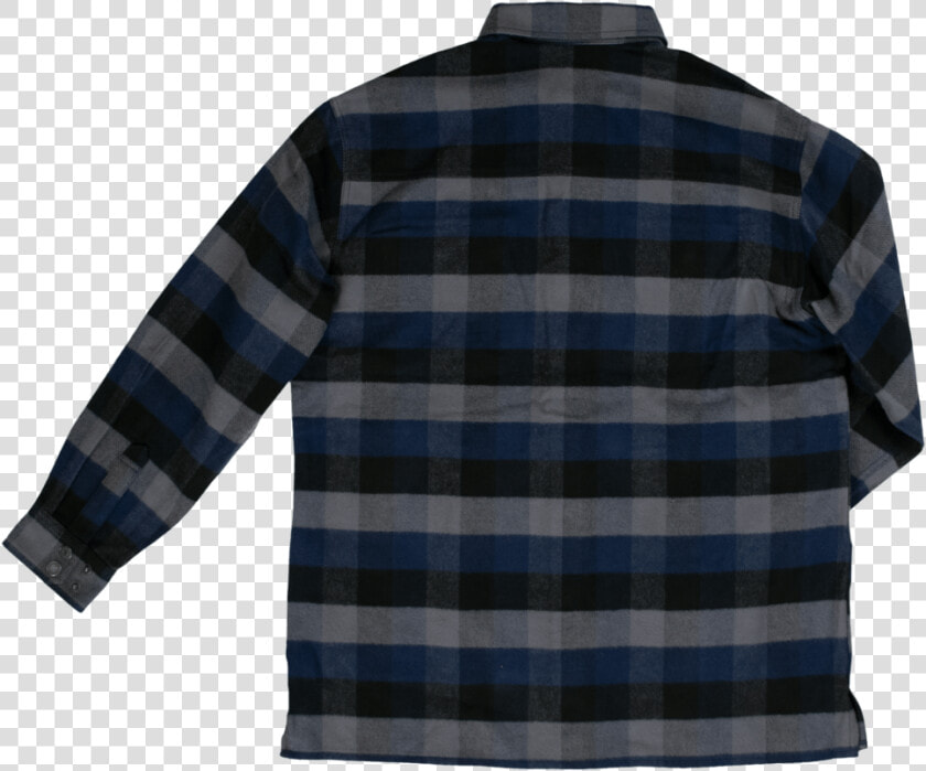 Tough Duck Flannel Overshirt Navy Plaid Back View Ws04  HD Png DownloadTransparent PNG