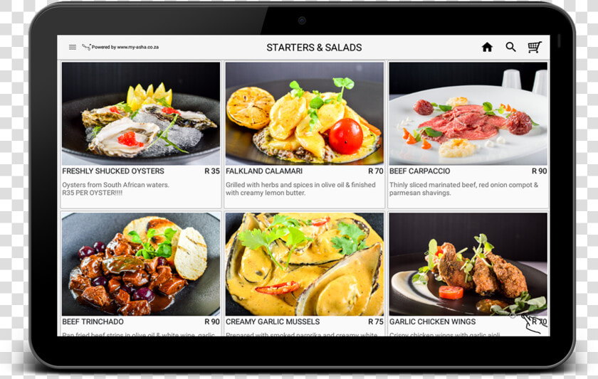 Digital Tablet Restaurant Menu  HD Png DownloadTransparent PNG