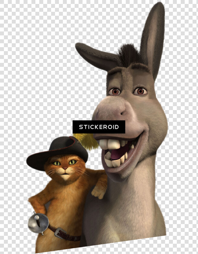 Transparent Donkey Head Clipart   Shrek Puss In Boots And Donkey  HD Png DownloadTransparent PNG