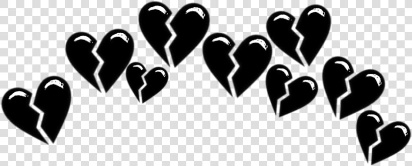  tumblr  black  crown  brokenhearts  heart  followme   Black Broken Hearts Png  Transparent PngTransparent PNG