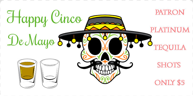 Happy 5 De Mayo Static Cling   Skull  HD Png DownloadTransparent PNG