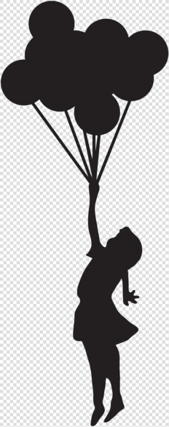 Banksy Girl Holding Balloons  HD Png DownloadTransparent PNG