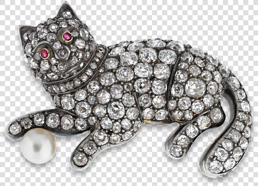 Victorian Diamond Cat Brooch   Diamond Cat  HD Png DownloadTransparent PNG