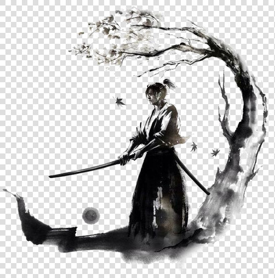 Warrior Bushido Samurai Ink Japan Drawing Clipart  HD Png DownloadTransparent PNG