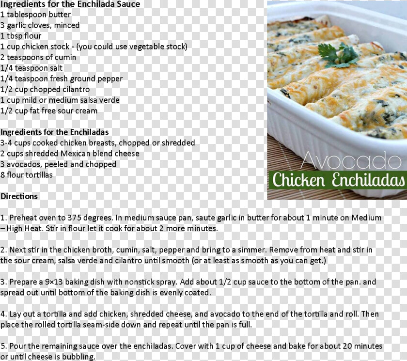 Avocado Chicken Enchiladas  HD Png DownloadTransparent PNG