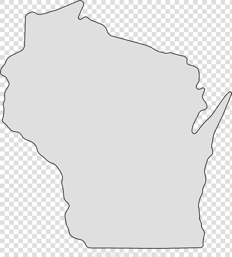 Wisconsin Map Outline Png Shape State Stencil Clip   Wisconsin State Silhouette  Transparent PngTransparent PNG