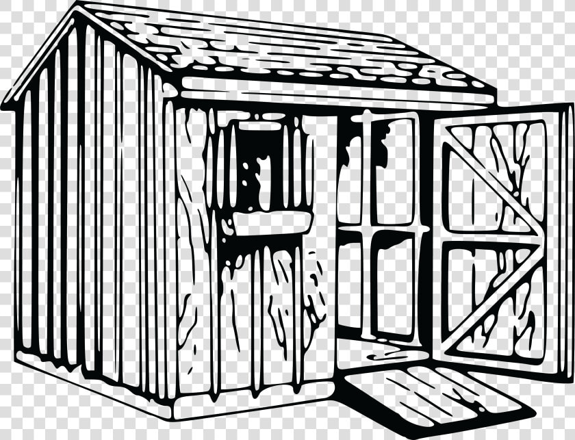 Shack Vector Wooden   Shed Black And White  HD Png DownloadTransparent PNG