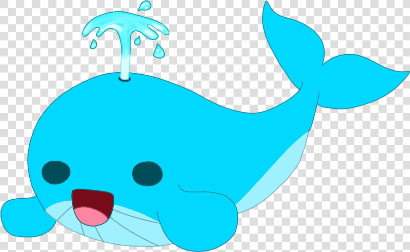 Kawaii Blue Whale Spouting   Cartoon  HD Png DownloadTransparent PNG