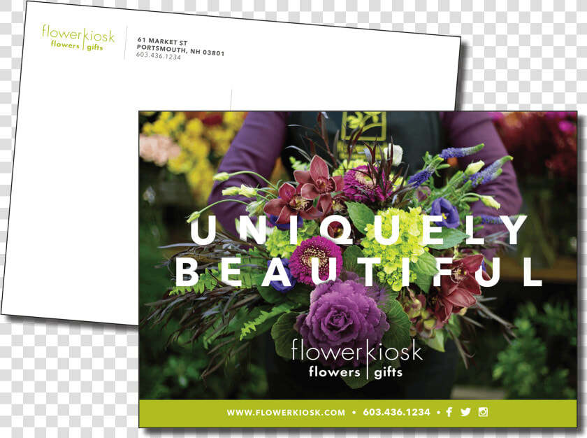 Custom Postcard Example   Opening Of Flower Kiosk Flyers  HD Png DownloadTransparent PNG