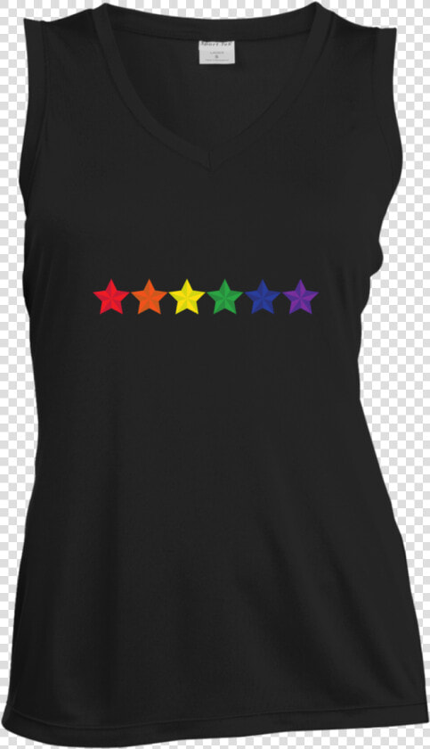 Rainbow Stars Lgbt Pride Black Sleeveless Tshirt For   Active Tank  HD Png DownloadTransparent PNG