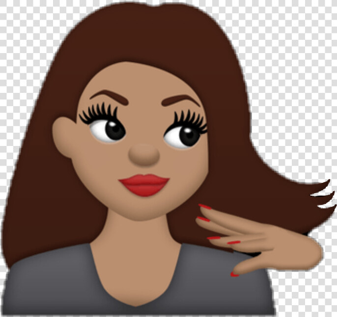 Brown Hair Girl Emoji   Sassy Girl Emoji  HD Png DownloadTransparent PNG