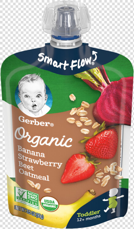 Banana Strawberry Beet Oatmeal   Gerber Pouches  HD Png DownloadTransparent PNG