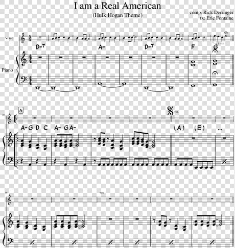 Hulk Hogan Real American Sheet Music  HD Png DownloadTransparent PNG