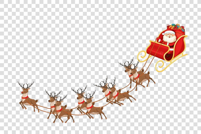 Reindeer Sleigh Png Clipart   Transparent Background Reindeer Clipart  Png DownloadTransparent PNG