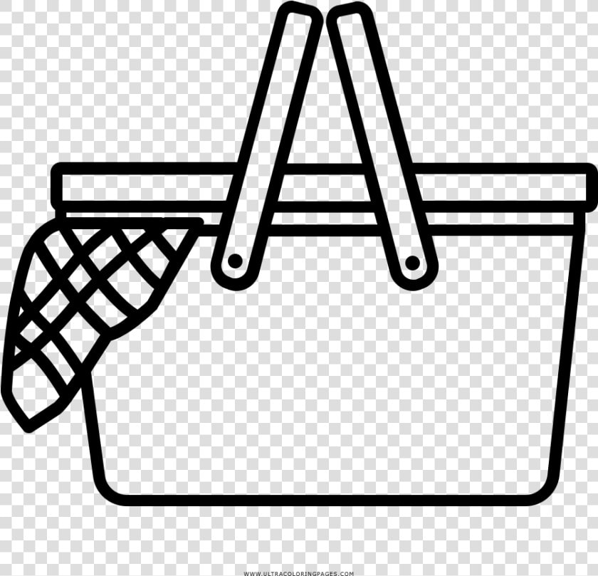 Picnic Basket Coloring Page   Picnic Basket Clipart Black And White  HD Png DownloadTransparent PNG