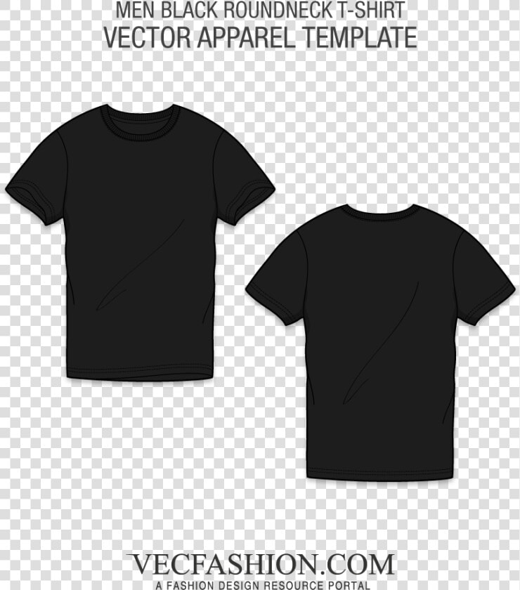 Black T Shirt Template Png   Black Round Neck T Shirt Vector  Transparent PngTransparent PNG