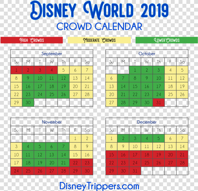 Photo Of Disney World Crowd Calendar September Through   Disney Crowd Calendar 2020  HD Png DownloadTransparent PNG