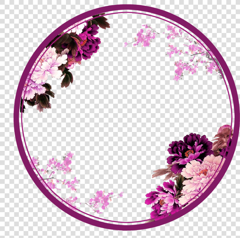  mq  purple  japan  flowers  flower  circle  circles   Border Flower Design In Circle  HD Png DownloadTransparent PNG