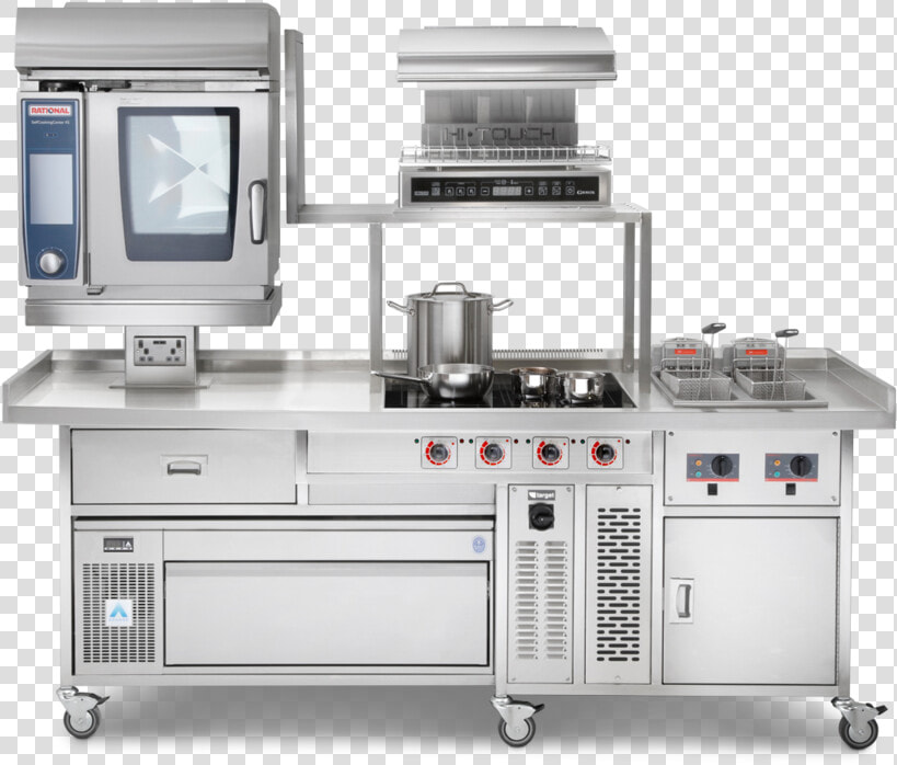 Commercial Induction Range With Hobs Fryer Combination   Kitchen  HD Png DownloadTransparent PNG