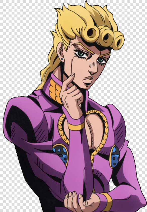 Fictional Character Man Purple Human Hair Color Cartoon   Jojo Giorno Transparent  HD Png DownloadTransparent PNG