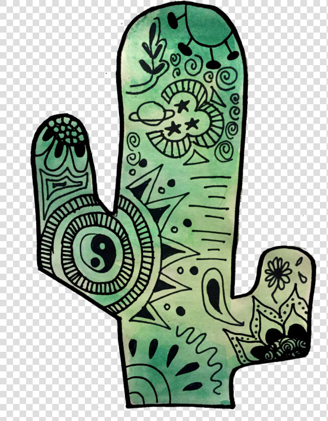 Cactus Watercolor Zentangle   Zentangle Art Cactus  HD Png DownloadTransparent PNG