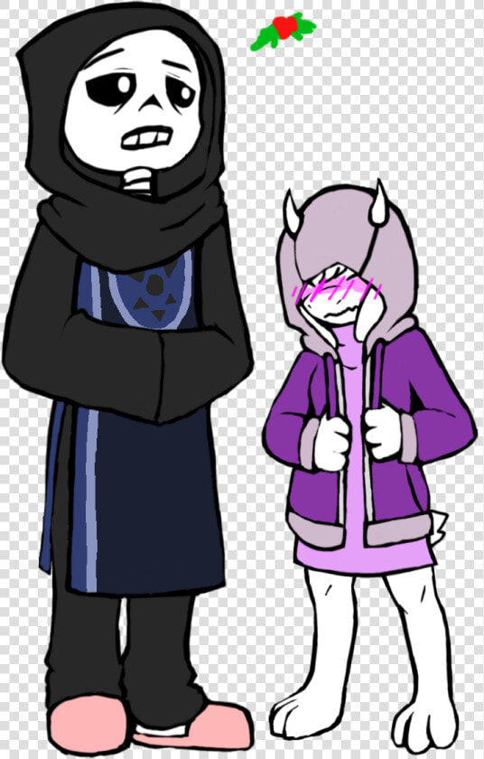 Altertale Sans And Toriel Under A Mistletoe Because   Altertale Sans X Toriel  HD Png DownloadTransparent PNG