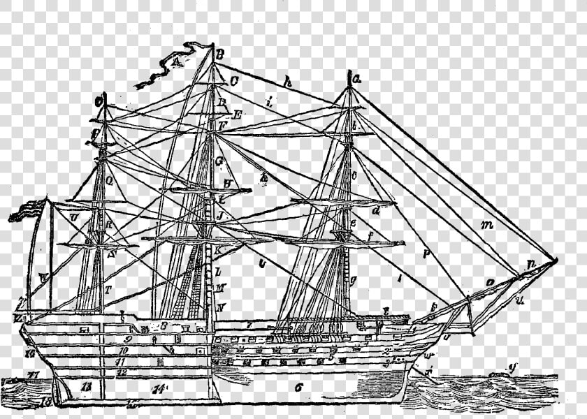 Digital Ship Clip Art Illustration   Transparent Vintage Ship Png  Png DownloadTransparent PNG