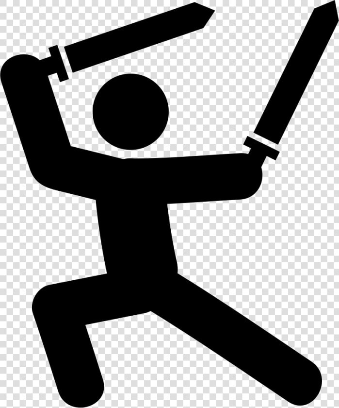 Transparent Sword Png Black   Man With A Sword Icon  Png DownloadTransparent PNG