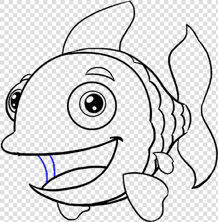 How To Draw Cartoon Fish   Cartoon Fish Easy To Draw  HD Png DownloadTransparent PNG