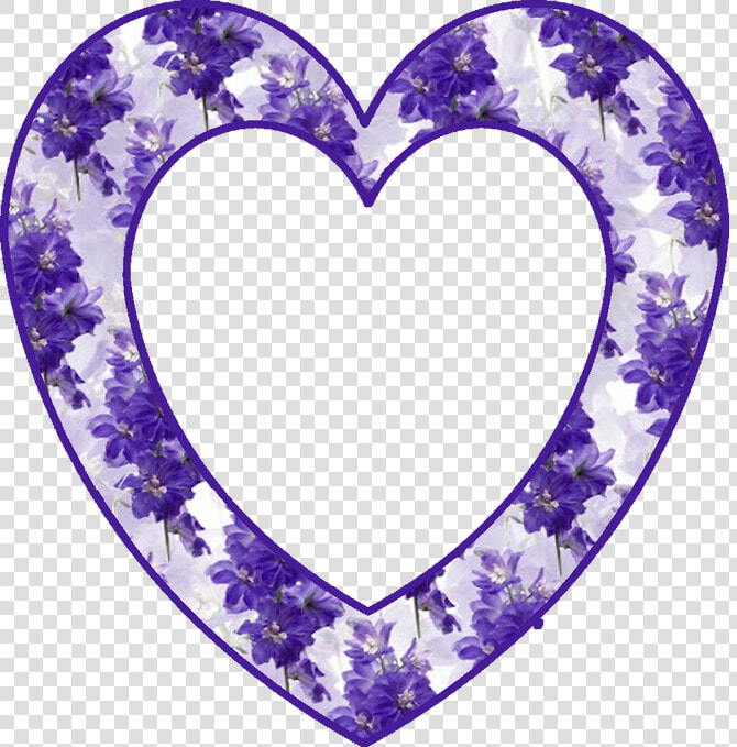 Floral Heart Purple Hearts  Heart Frame  Diy Craft   Heart  HD Png DownloadTransparent PNG