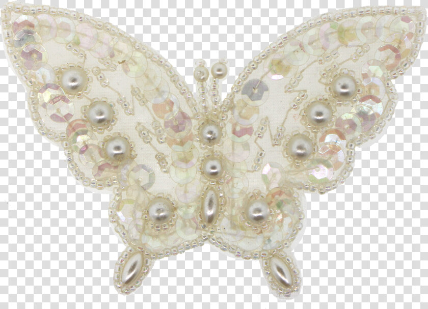 Butterfly Beaded sequin pearl Applique   Riodinidae  HD Png DownloadTransparent PNG