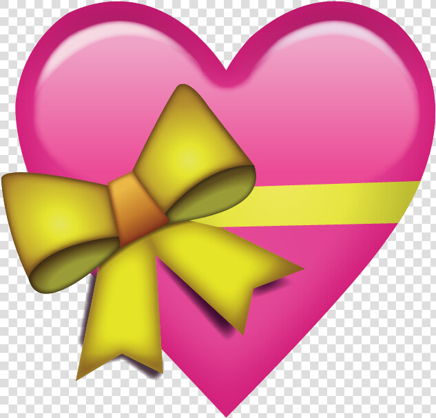 Download Pink Heart With Ribbon Emoji Png   Ribbon Heart Emoji Transparent  Png DownloadTransparent PNG