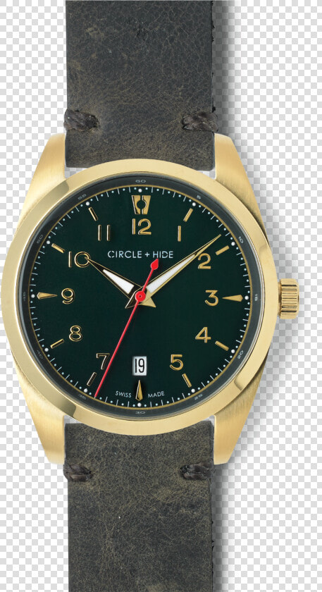 Gold Watch Green Dial Distressed Brown Leather Band   Vincero Chrono S Rose Gold  HD Png DownloadTransparent PNG