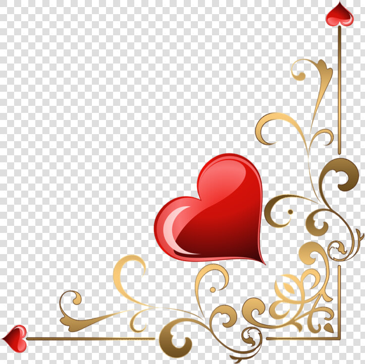 Ornament Clipart Heart   Heart Corner Border Png  Transparent PngTransparent PNG