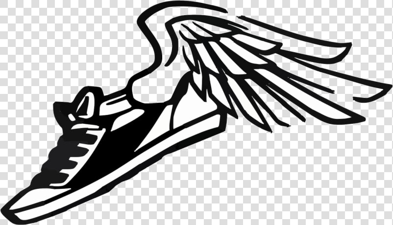 Track Shoe Wings Clipart And Field Running Shoes Black   Running Shoe Clipart  HD Png DownloadTransparent PNG