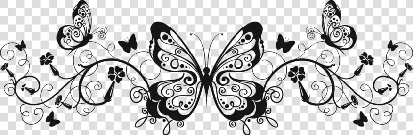 Butterfly Border Clipart Black And White   Wedding Invitations Wording Examples Informal  HD Png DownloadTransparent PNG