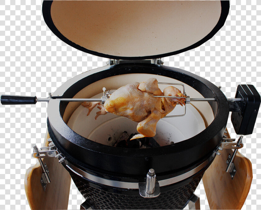 Transparent Rotisserie Chicken Png   Pollo En Asador Kamado  Png DownloadTransparent PNG