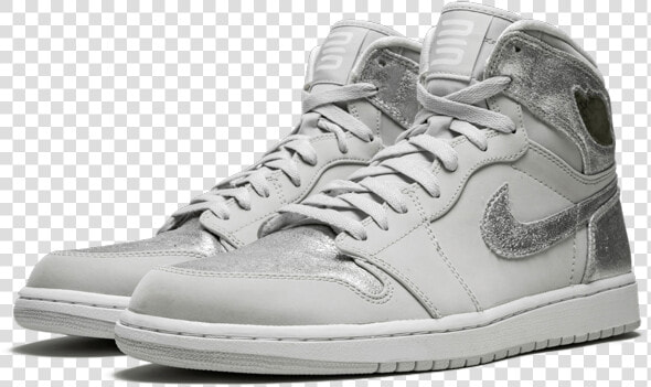 Air Jordan 1 Retro Hi Silver 25th Anniversary   Sneakers  HD Png DownloadTransparent PNG