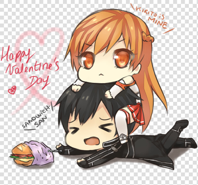 Sword Art Online Kirito Asuna Chibi  HD Png DownloadTransparent PNG