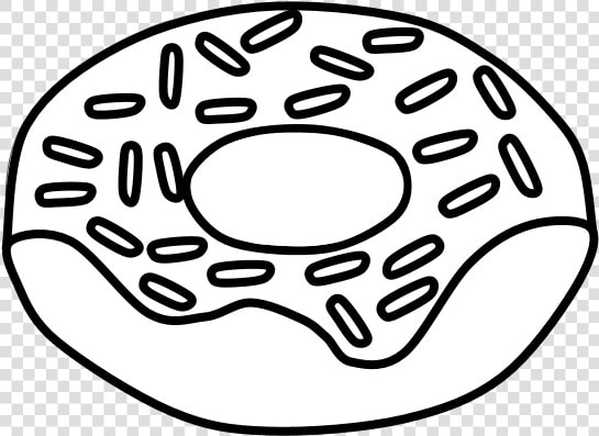 Donut  Chocolate Frosting  Sprinkles  Black And White   Circle  HD Png DownloadTransparent PNG