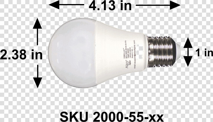 Alzo 8w Joyous Light® Dimmable Led Full Spectrum Light   Dimensions Of A Light Bulb  HD Png DownloadTransparent PNG