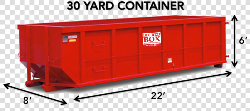 The 30 Yard Dumpster Holds About Nine Full Size Pick   30 Yard Red Dumpster  HD Png DownloadTransparent PNG