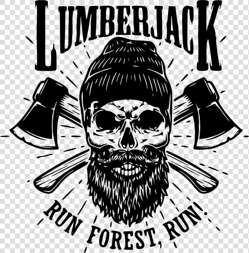 Lumberjack Clipart Forest Man   Skull With Beard And Beanie  HD Png DownloadTransparent PNG