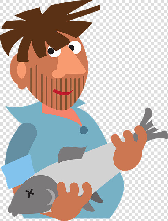 Man  Fish  Fisherman  Fishing  Water  Lake  Boat  Sea   Illustration  HD Png DownloadTransparent PNG